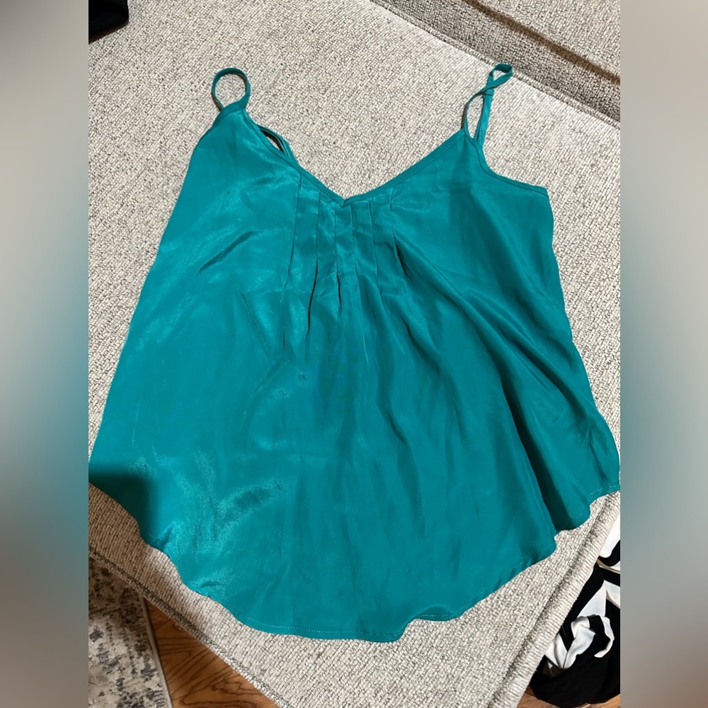 Turquoise Spaghetti Strap Blouse
